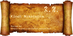 Kindl Nikoletta névjegykártya