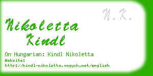 nikoletta kindl business card